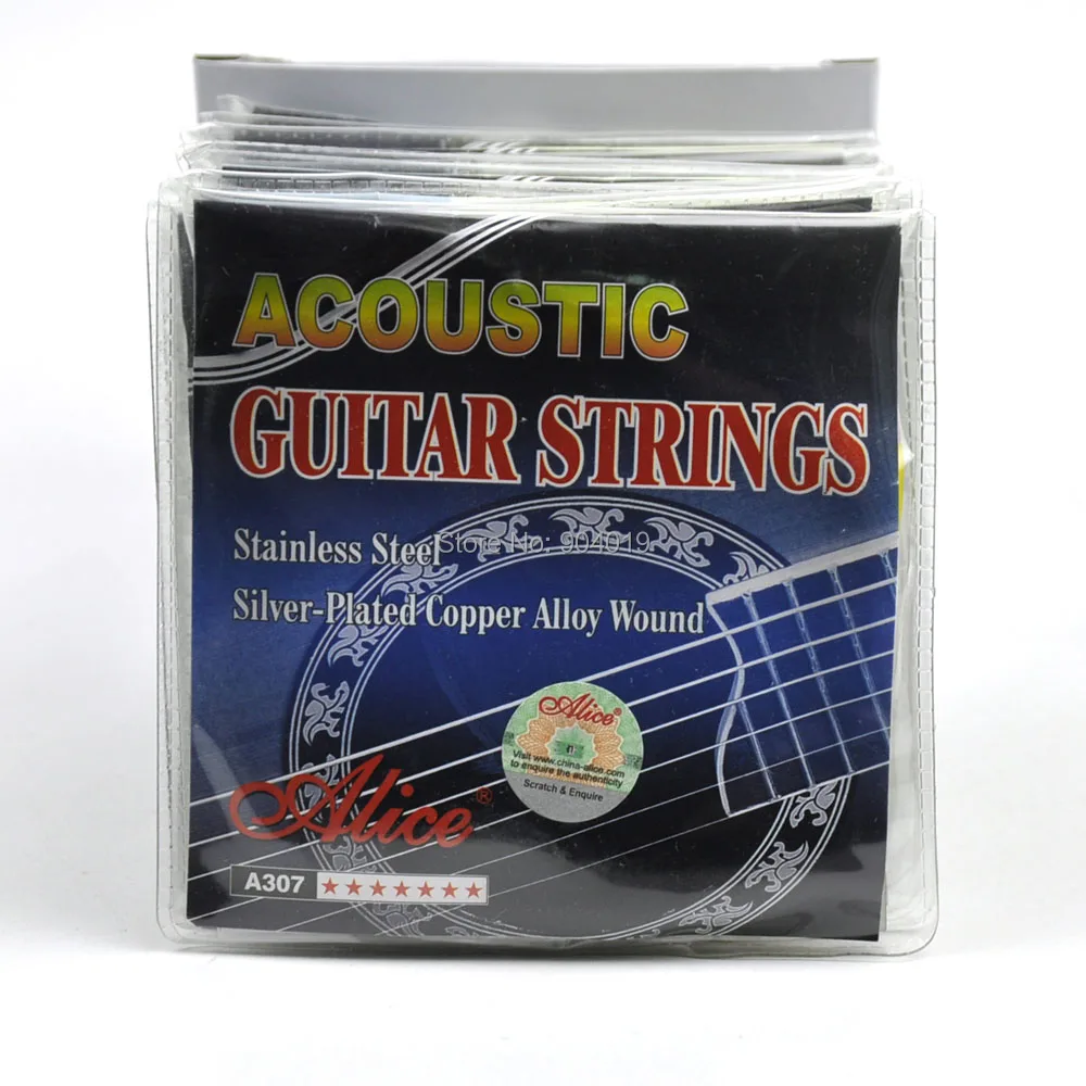 20Sets Alice Acoustic Guitar Strings Steel Core Silver Plated Copper Alloy Wound A307-SL