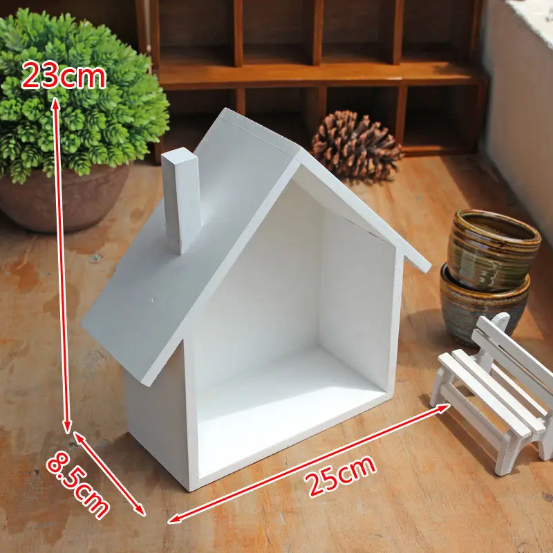 Деревянный дом стеллаж полка настенная коробка для хранения ремесло