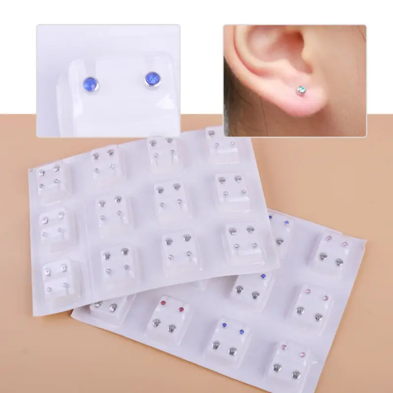 

12 Pairs Medical Earrings Piercing Tool Kits Ear Stud Surgical Steel Ear Studs Earrings Set Women Jewelry Piercing Earrings