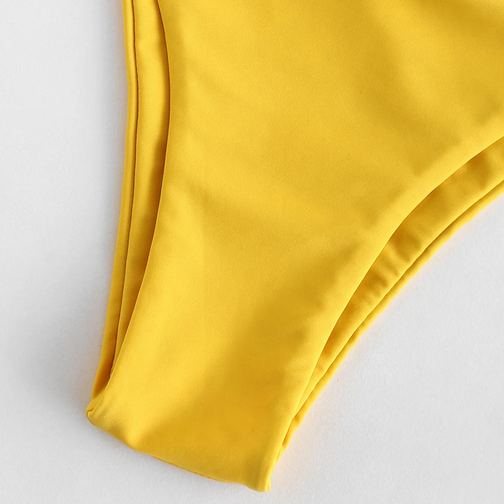 Женский купальник бикини ZAFUL с высокой посадкой и пуш апом без бретелек