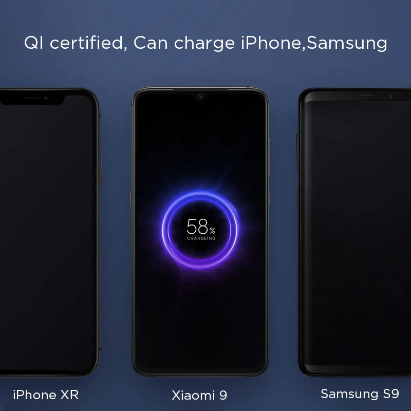 Xiao mi Беспроводное зарядное устройство 10000 мАч USB TypeC power Bank Qi Быстрое беспроводное