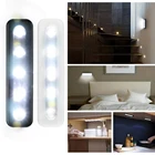 Миниатюрный светодиодный светильник для шкафа на клейкой основе, лампа для кухни, спальни, шкафа, ящика, кладовой, гардероба, настсветильник светильник, 5 светодиодов
