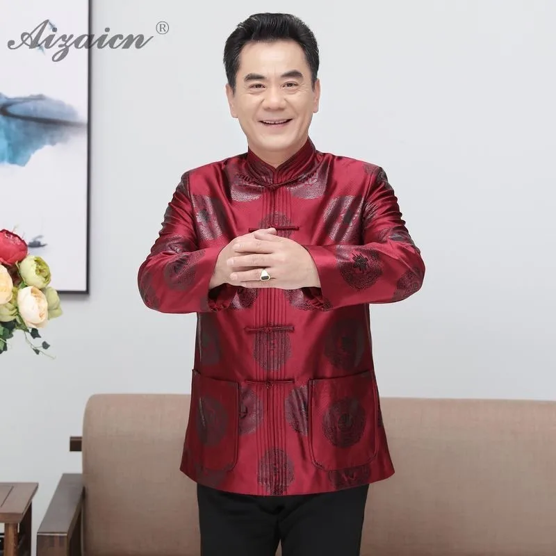 Древней китайской костюм традиционный кунг фу Рубашка атлас Cheongsam блузка мужской
