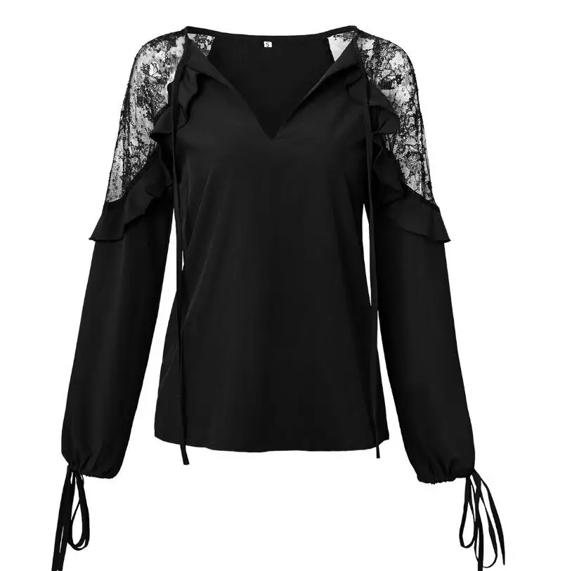 2019 сезон: весна-лето Новая Англия стиль для женщин рубашка кружево со швами