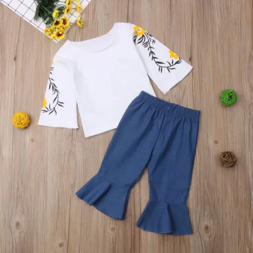 Одежда для маленьких девочек одежда с единорогом футболка + штаны леггинсы