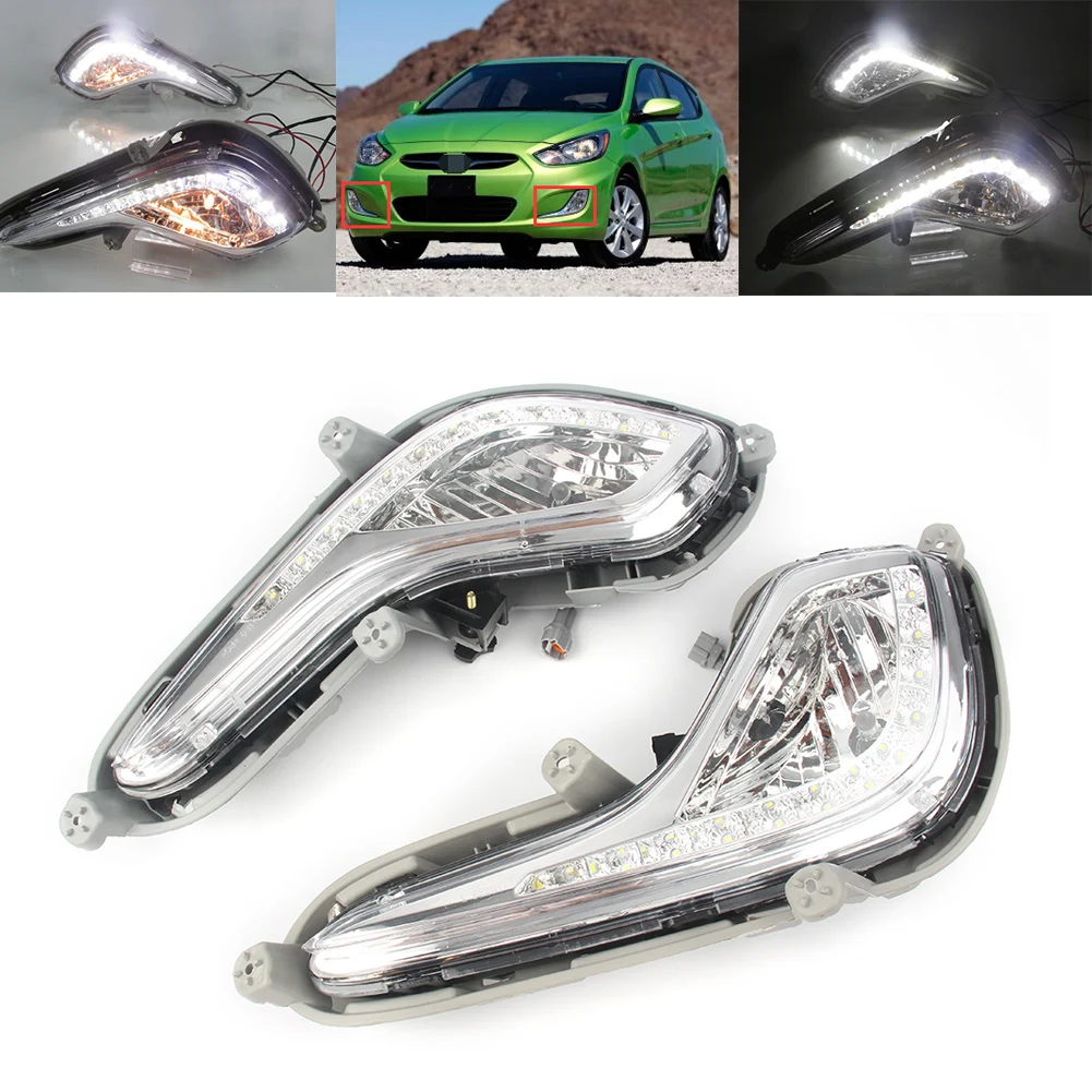 СВЕТОДИОДНЫЙ DRL Дневной светильник противотуманная фара для HYUNDAI Accent Solaris Verna 2012