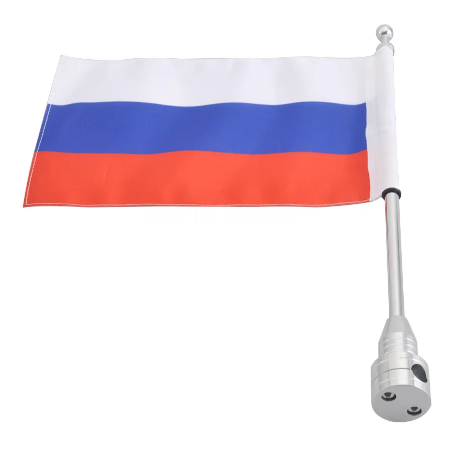 Motocycle Flag Side Mount Fits For Harley Touring Road King Glide FLHT Luggage Rack Vertical Russian +Pole | Автомобили и