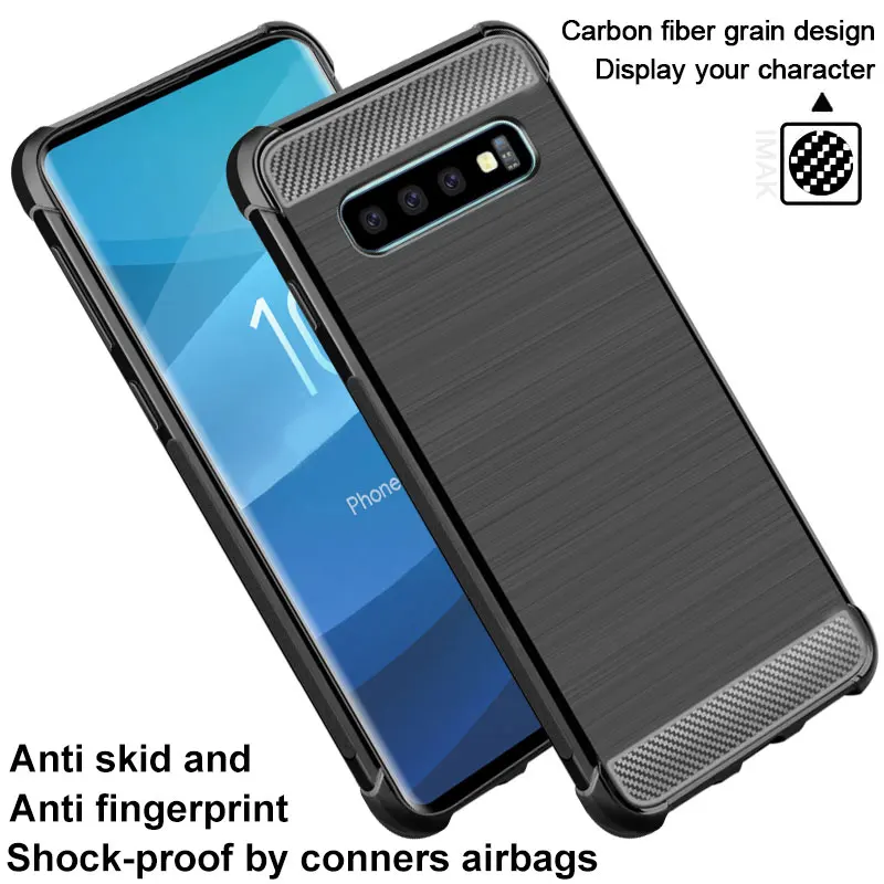 Противоударный чехол с подушкой безопасности для Samsung Galaxy S10 Plus S10E E Imak кожаный