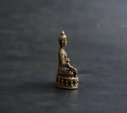 Китайская старинная Чистая латунная медицинская маленькая статуя