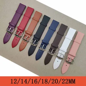Ремешок для часов, 1 шт., 12 мм, 14 мм, 16 мм, 18 мм, 20 мм, 22 мм, гладкая зернистая натуральная кожа (коровья кожа), ремешок для часов, ремешок для часов для мужчин и женщин