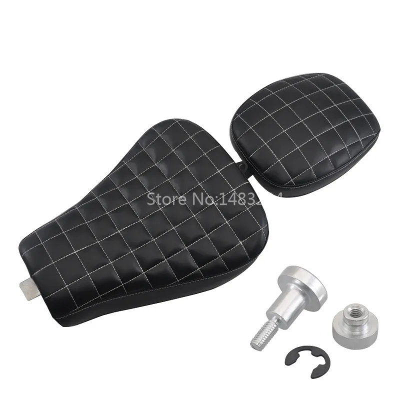 

Motorcycle Grid Stitching Solo Driver+Passenger Seat Cushion Fit For Harley Sportster XL1200X/V New