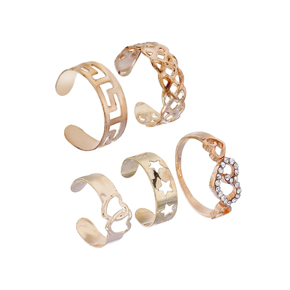 5 шт./лот в сочетании Мода Стильный Уникальный регулируемые открытые кольца