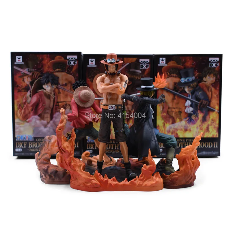 3 шт./компл. Аниме One Piece DXF Brothers Luffy Sabo Ace ПВХ фигурка Коллекционная модель