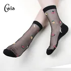 Сексуальные кружевные сетчатые шелковые носки в сетку с фруктами, прозрачные эластичные тонкие женские носки, 2 пары = 4 шт. tmd05