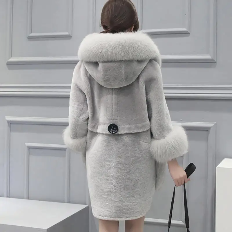 2018 Autumn Winter New popular Solid long faux fur coat Big collar Packet fashion Elegant Outwear Jacket | Женская одежда