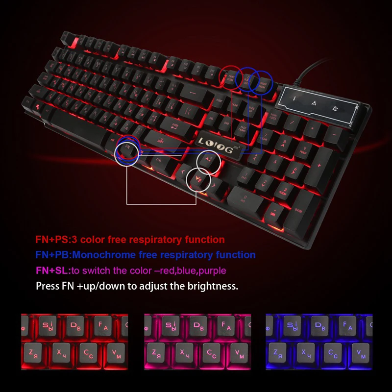 Teclado Gamer Usb подсветка планшет игровая клавиатура ключ новый водонепроницаемый