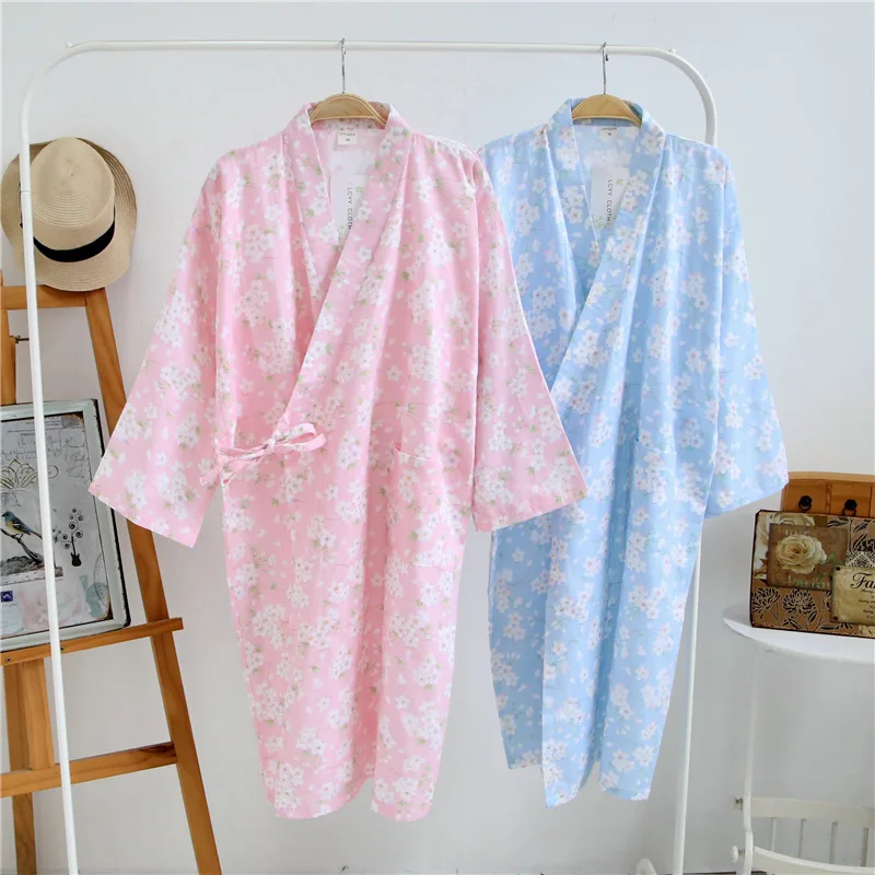 Японское кимоно пижамы для женщин чистый хлопок Yukata японский Полный хлопковый