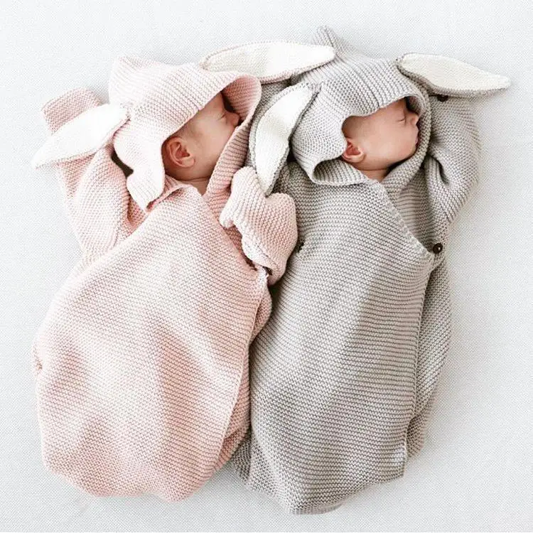 2019 Hot Cute Newborn Baby Blankets Envelope For Covers Rabbit Ear Swaddling Wrap Photography Clothes |
