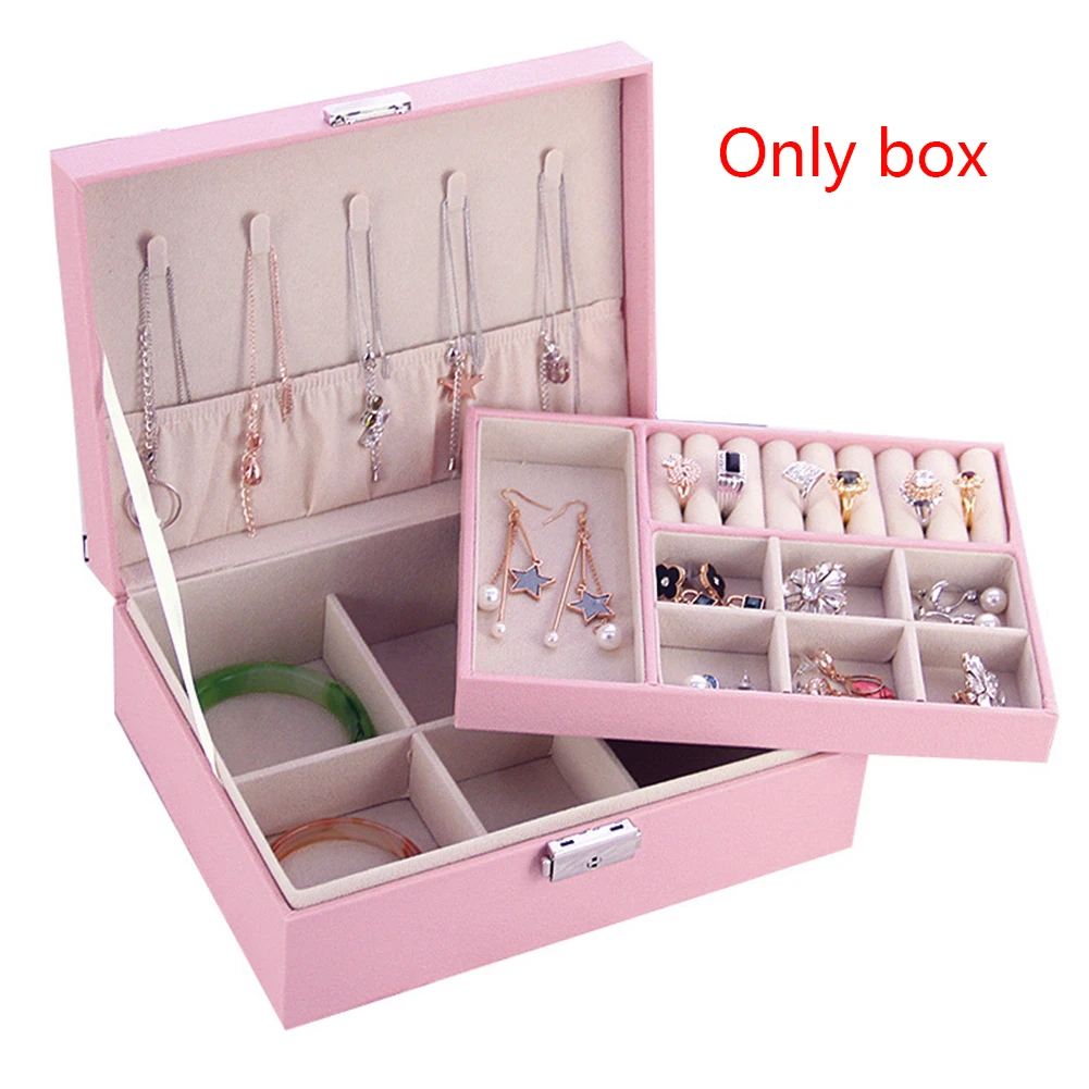 Шкатулка для ювелирных изделий из искусственной кожи коробка хранения в стиле