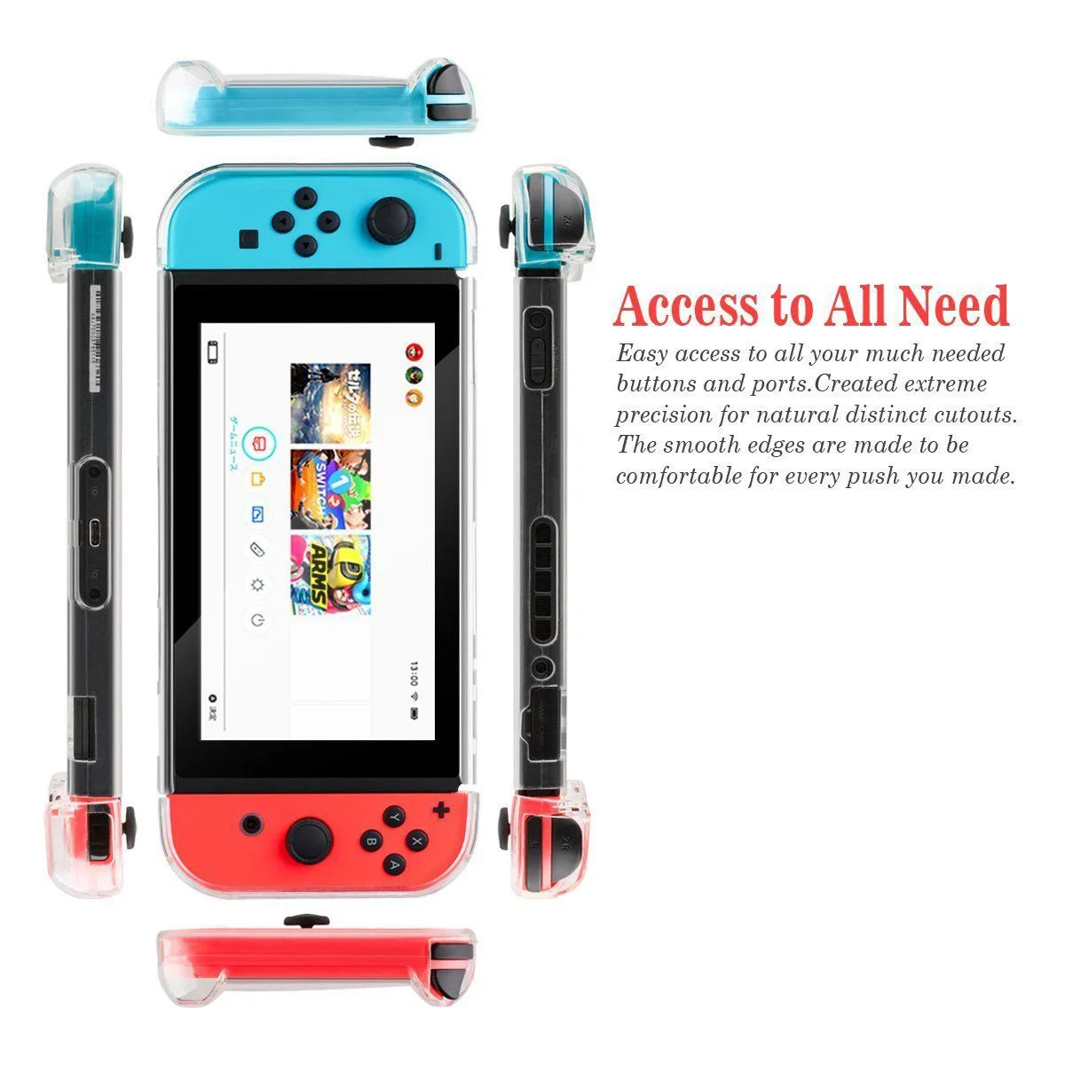 Прозрачный защитный чехол OSTENT для хранения консоли Nintendo Switch | Электроника