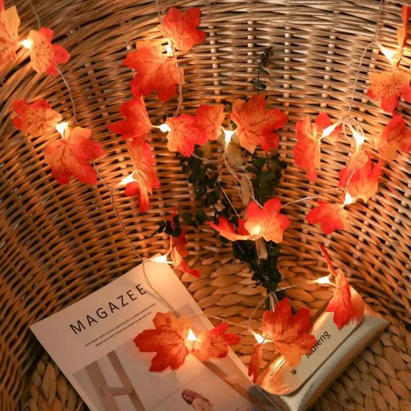 LED String Maple Leaves Fairy Garland Lights Battery Operated Holiday Garden Home Christmas Tree Decoration Lighting | Освещение