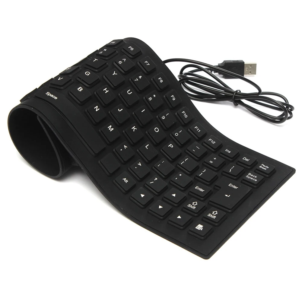 Novelty Design Laptop Notebook Portable Flexible Silicone Keyboard Foldable Waterproof Dustproof USB Silent Keys PC | Компьютеры и