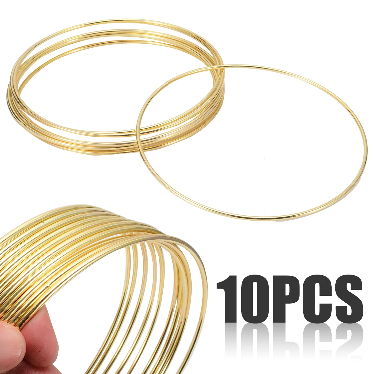 

10pcs Gold Dreamcatcher Material Metal Rings Hoops Dreamcatcher Accessory For DIY Handmade Wicker Crafts 2.8*150mm