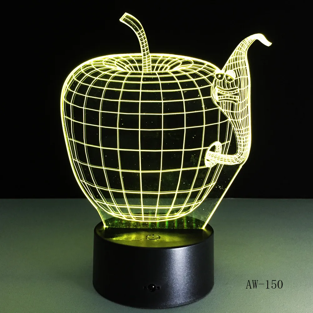 Корейский мультяшный 3d Apple и телефон цветная светодиодная Ночная лампа меняющие