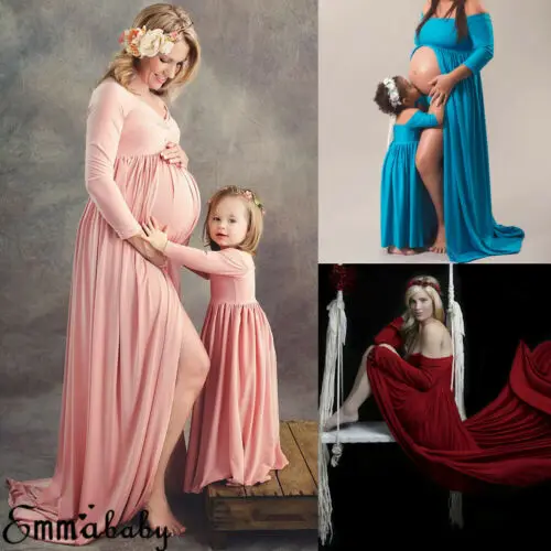 Подходящее платье Pudcoco для беременных и детей Фотография реквизит с глубоким V