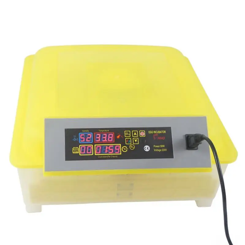 

48-Egg Practical Fully Automatic Poultry Incubator (US Standard) Yellow & Transparent Freeshipping High Quality