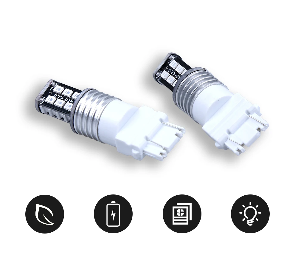 1 шт. Белый/янтарный без гипервспышки 3157 2835 Чип 15SMD светодиодный переключатель для