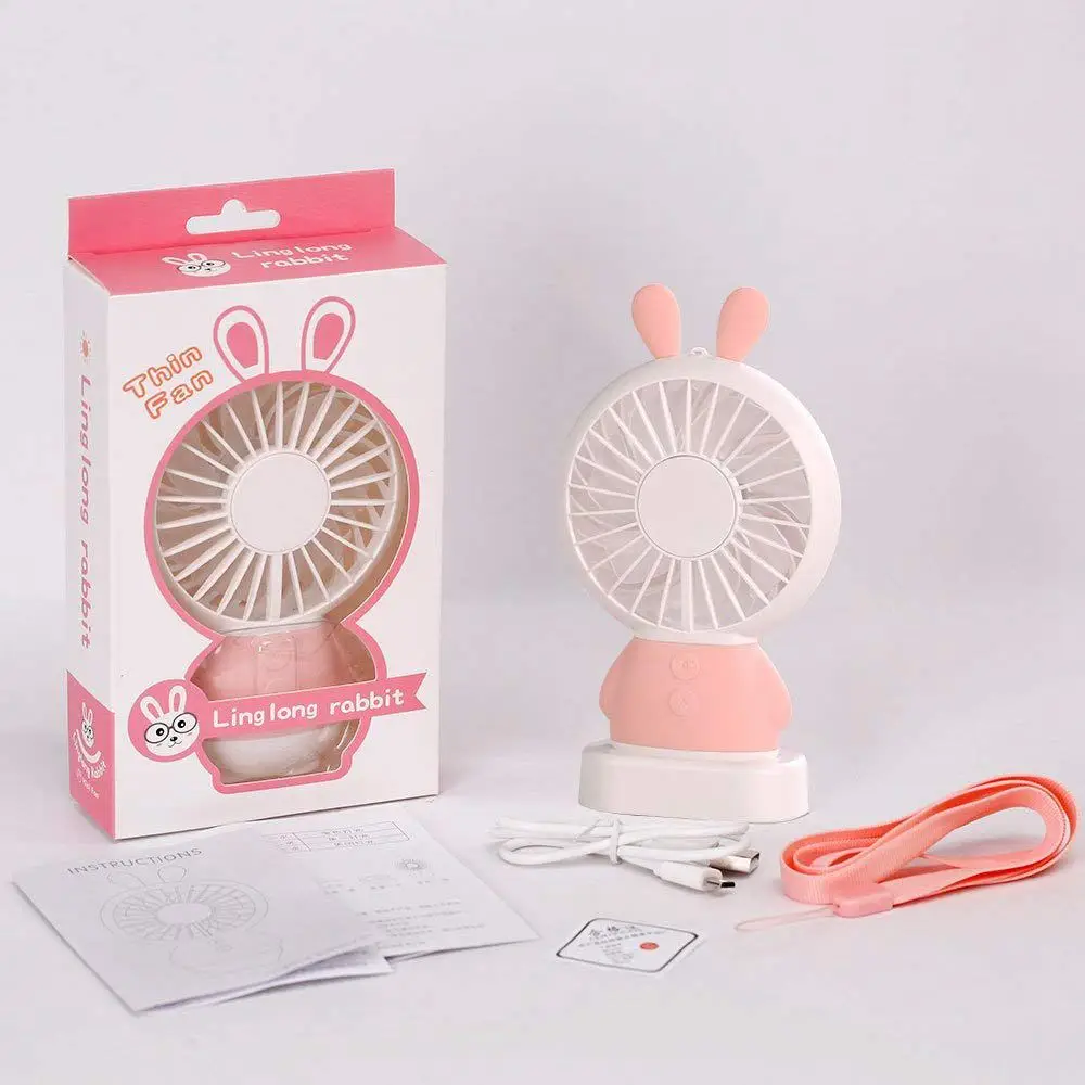 Mini Handheld Fan USB Battery Operated Rechargeable Personal Portable Desk Cooling 2 Adjustable Speeds with LED Light and | Бытовая