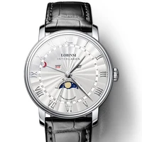 switzerland luxury brand lobinni sapphire waterproof moon phase multi function clock japan miyota quartz mens watches l3603m 6