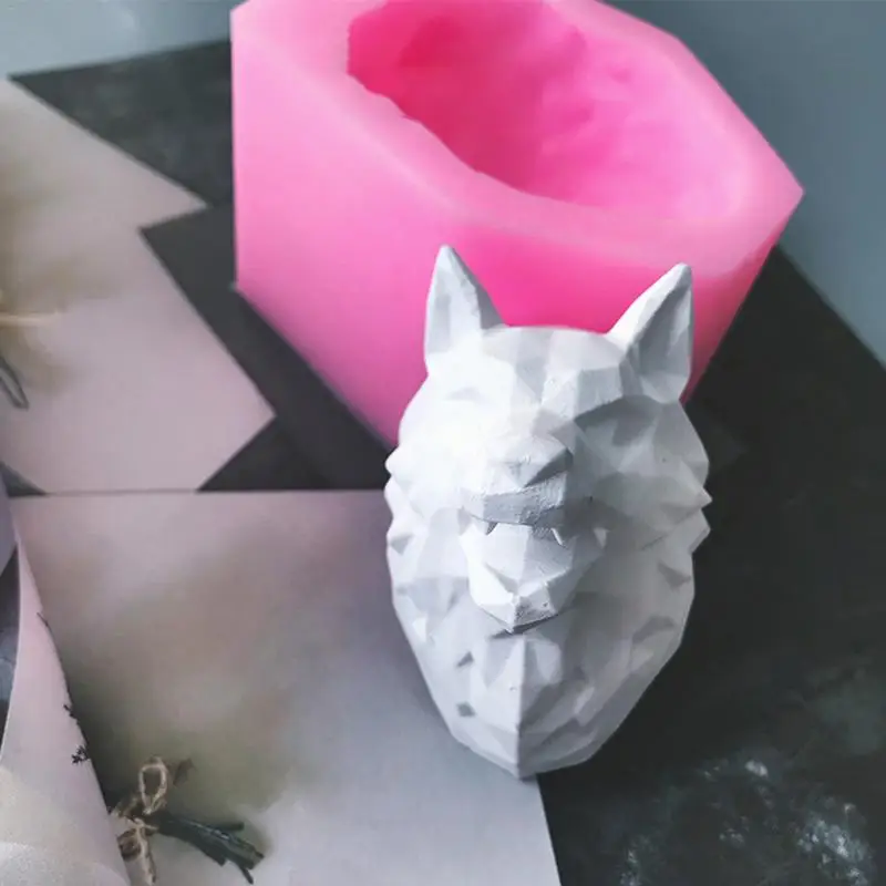 3D геометрический шимпанзе и Волчья форма силиконовая Ремесло Скульптура торт