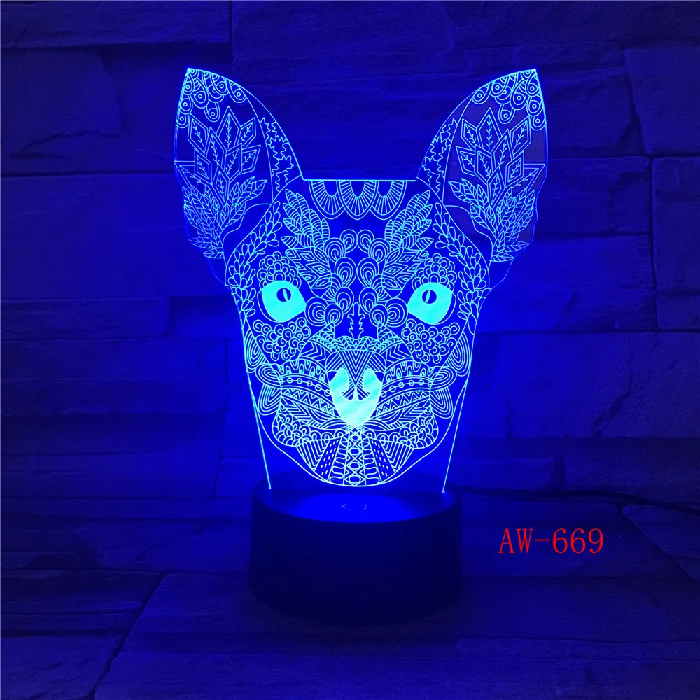 СВЕТОДИОДНЫЙ ночник в виде 3D кошки с USB-зарядкой комнатный декоративный