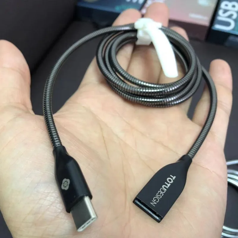 Кабель TOTU USB C для Samsung S9 S8 Xiaomi Mi8 Huawei Mate 20 быстрой зарядки типа металлические кабели