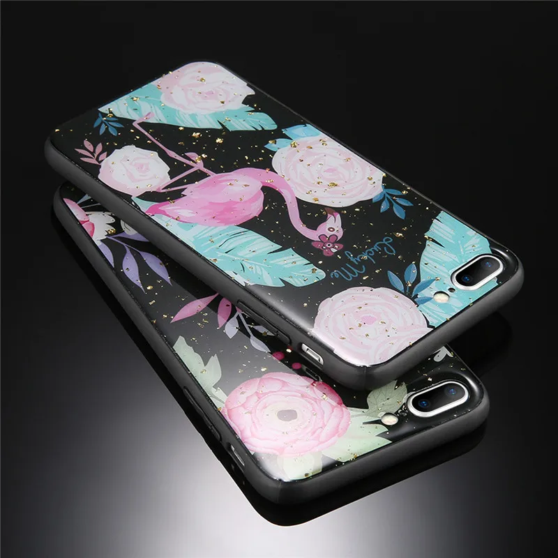 Lovebay Fashion Flamingo Phone Case For iPhone X 6 6S 7 8 Plus TPU Shell 3D Flower Pattern Back Cover Coque XS MAX XR |