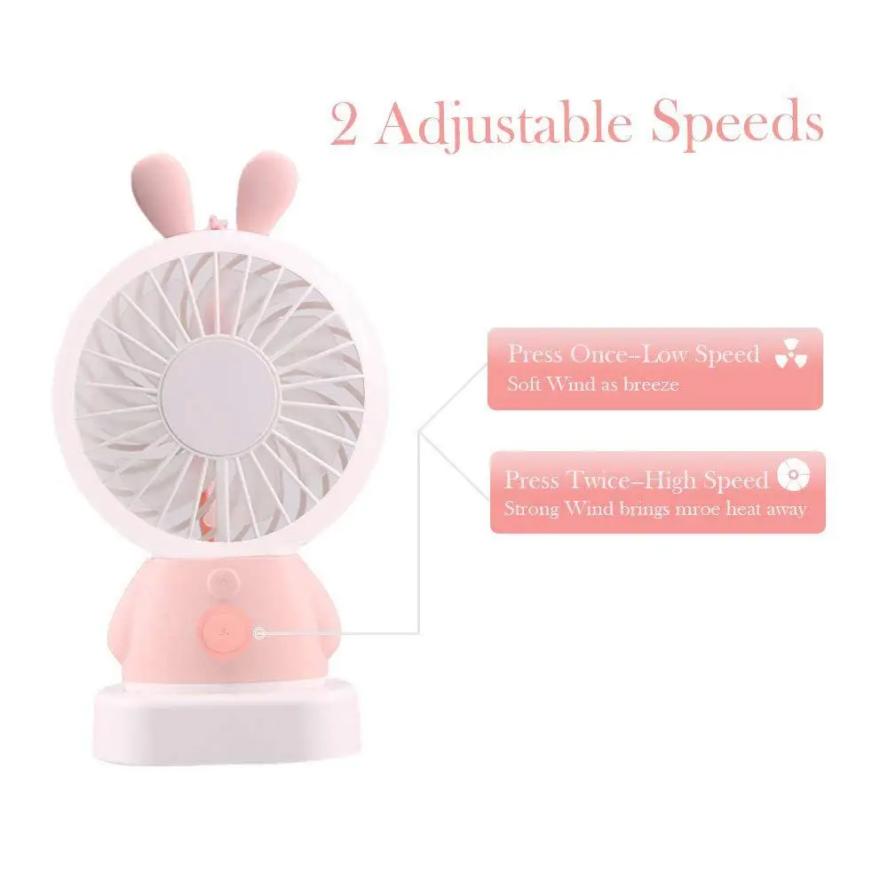 Mini Handheld Fan USB Battery Operated Rechargeable Personal Portable Desk Cooling 2 Adjustable Speeds with LED Light and | Бытовая