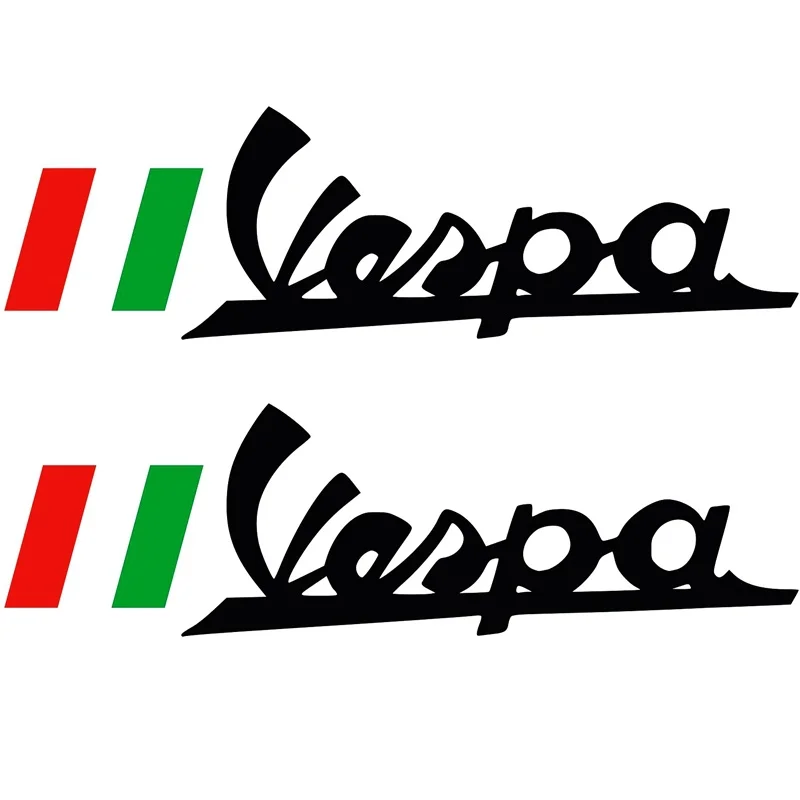 2 шт. 15 * 5 см Pegatinas стикеры виниловые Vespa логотип Bandera Italia мото флаг окна наклейка