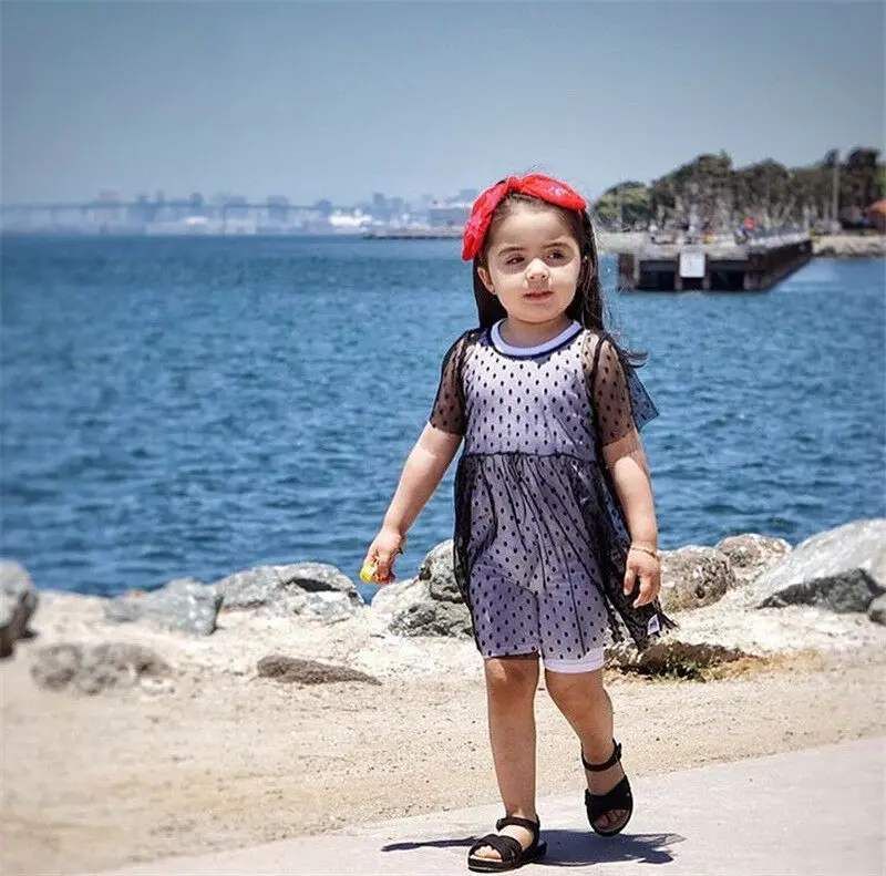 Для малышей для маленьких девочек платье детей ясельного возраста прозрачный