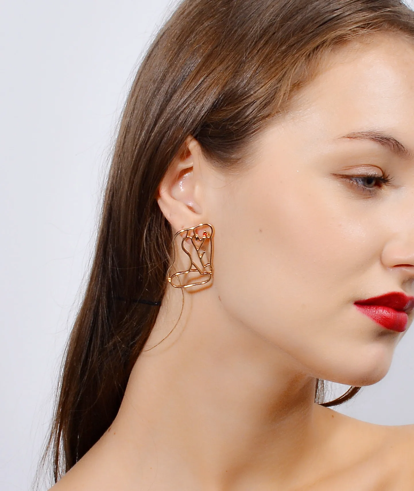 Ретро Простые индивидуальные серьги гиперболы hollowed букле d'oreille femme 2019 aretes de mujer