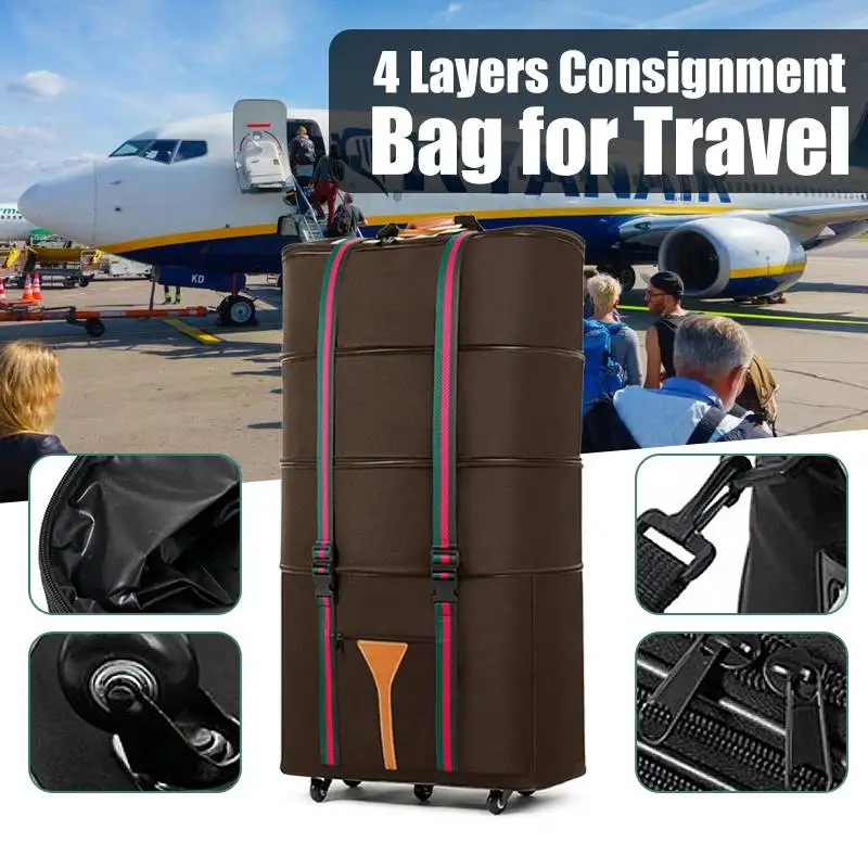 4 Layers Retractable Folding Consignment Luggage Travel Bag Waterproof Oxford Storage Suitcase Travel Bags