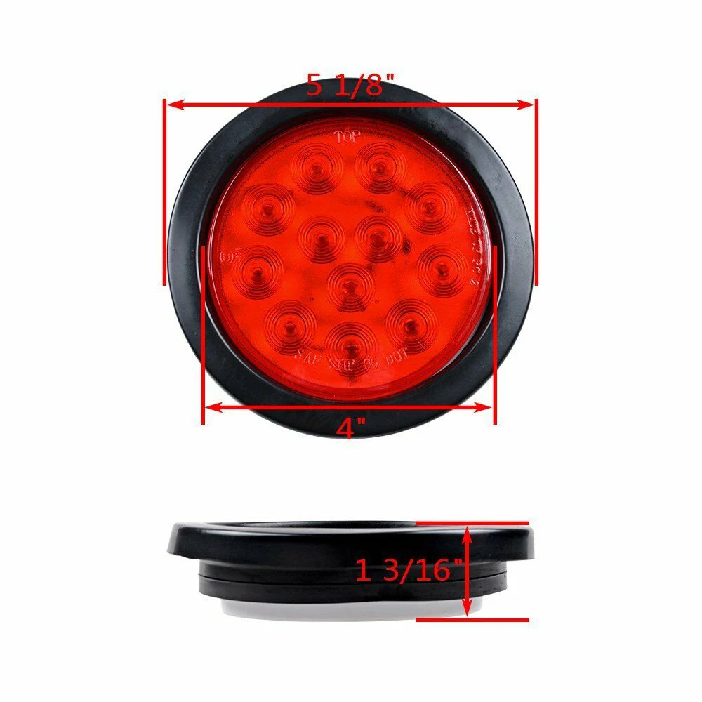 6 шт набор DC12V 4& quot круглый 12LED для грузовика светильник s обратный резервный прицепы светильник стоп-сигнал индикатор светильников для грузового прицепа