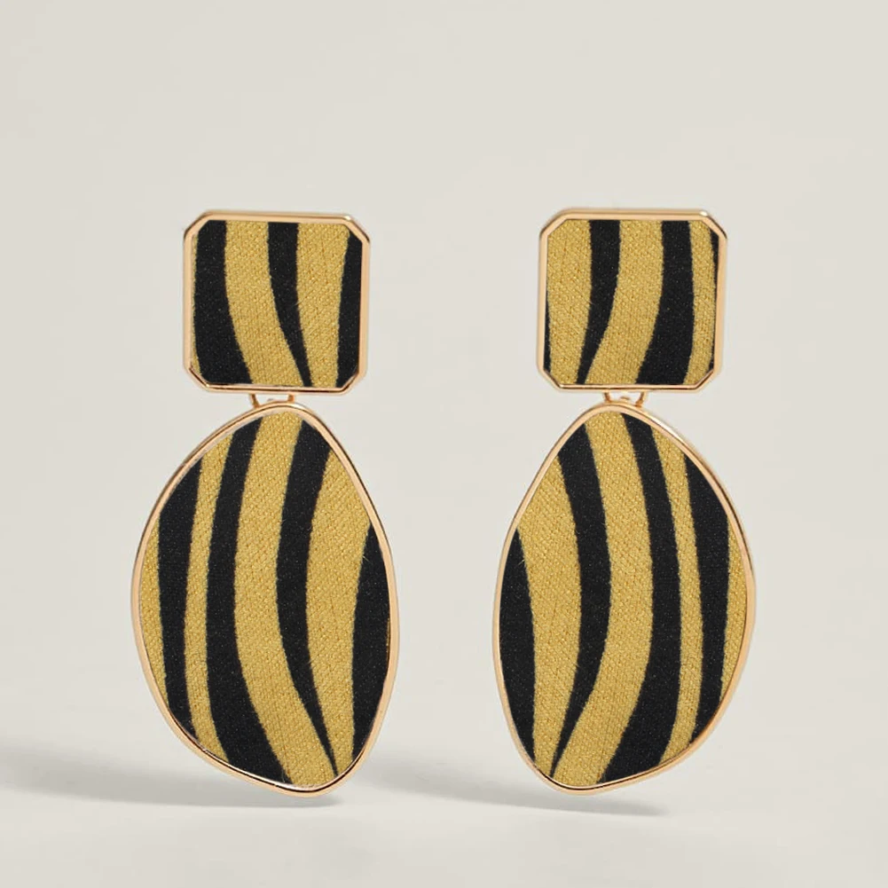 Женские леопардовые серьги Flatfoosie геометрические модные квадратные панковские