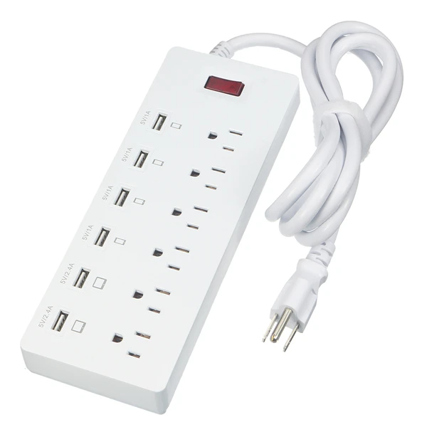 Розетка LEORY 5 в А 4 розетки переменного тока 6 удлинителей USB защищенный удлинитель