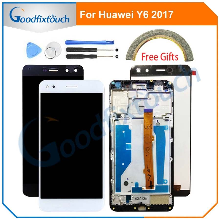 Для Huawei Nova Young 4G LTE / Y6 2017 Y5 ЖК-дисплей + сенсорный экран дигитайзер в сборе с рамкой