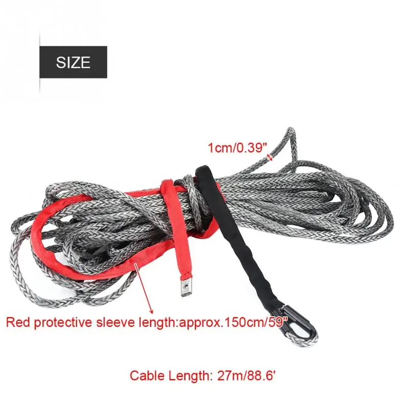 Зарубежный синтетический трос для лебедок с защитным рукавом 20500 фунтов ATV Tuck Black