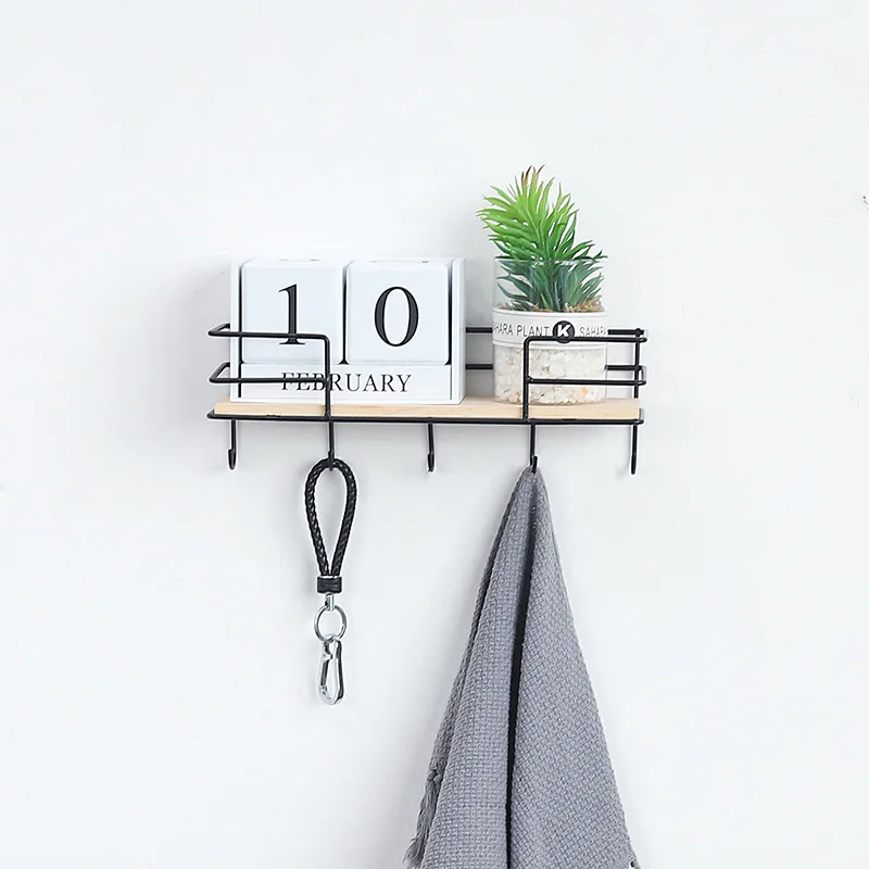 Новый скандинавский стиль 1 шт. металлическая настенная полка с крючками Nordic