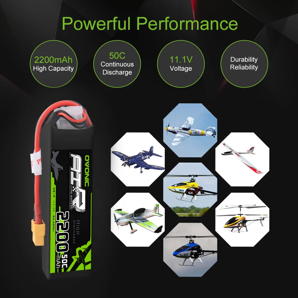 Набор аккумуляторов Ovonic 11 1 V 2200mAh 50C LiPo 3S XT60 разъем для радиоуправляемой лодки