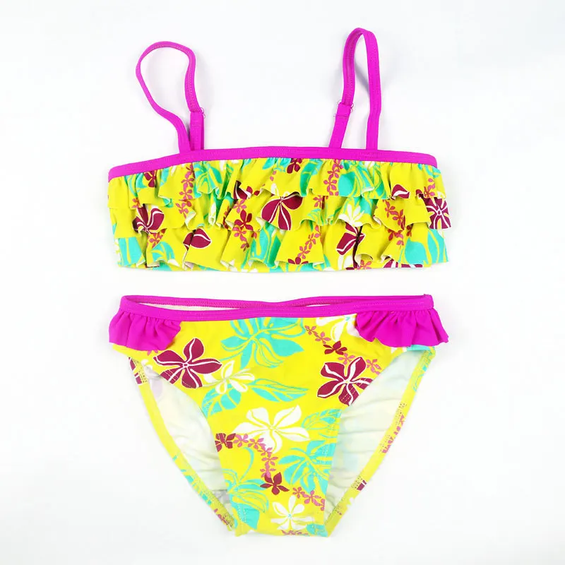 

New Summer Multilayer Swimwear Flowers Bikini Children's Swimwear Girl Split Bikini Kids Cake Layer Swimsuit Summer Bathing Suit